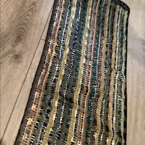 Beautiful color scarf with gold sparkles sheer